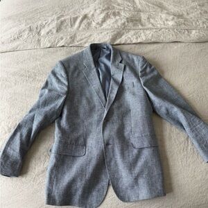 Men's Banana Republic Gray/ Blue Linen Blazer